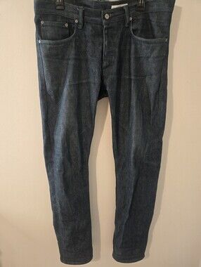 Gustin Mens 36 Raw Selvedge Denim Jeans Straight Leg Made in USA Dark Wash